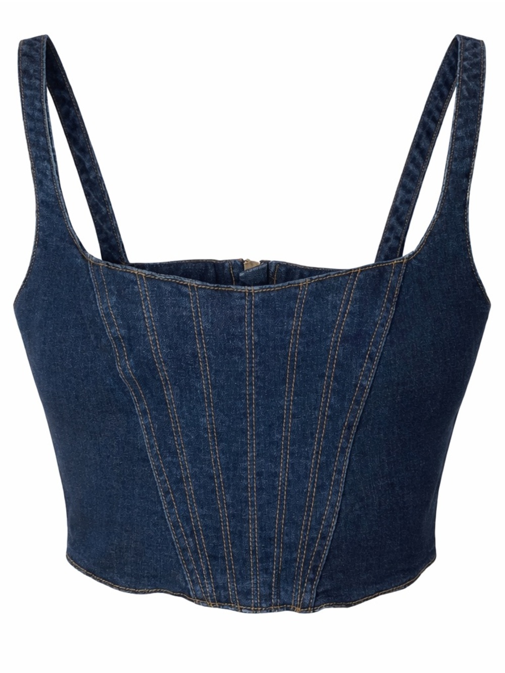 Banana Republic Denim Fitted Bustier Corset Crop Top Womens SZ 6 Dainty Coquette